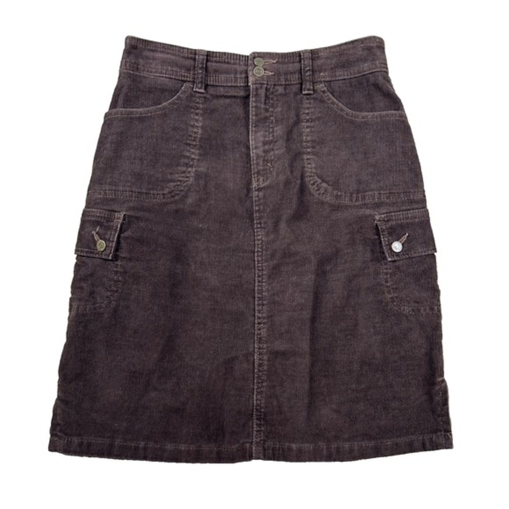 Vintage Eddie Bauer Corduroy Skirt Womens 4 Cargo 5-Pocket Utility Y2K Chocolate